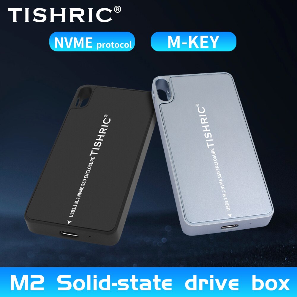TISHRIC 알루미늄 단일 NVME 프로토콜 솔리드 스테이트 하드 드라이브 박스, USB3.1 M.2 NVME SSD 케이스 인클로저 지지대, 5TB